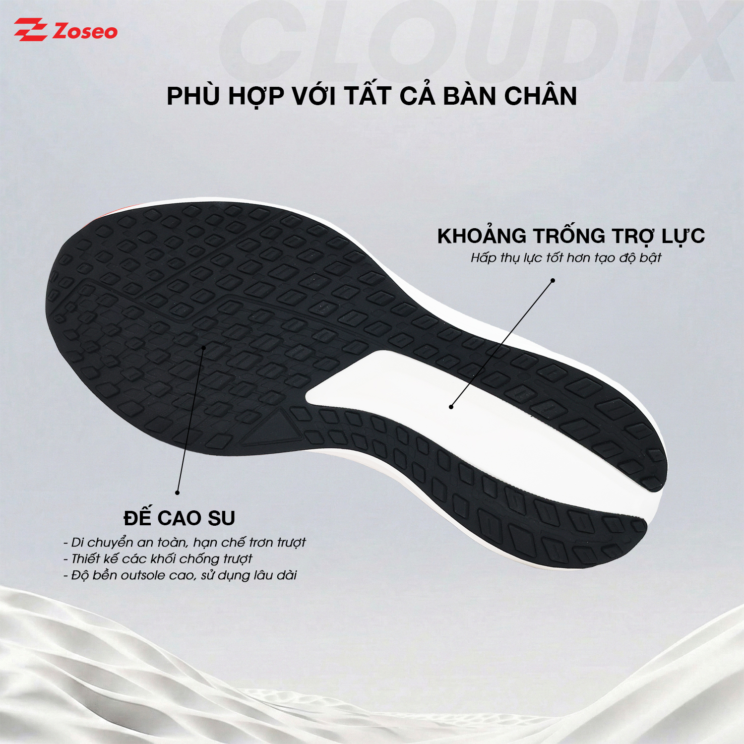 Giày chạy bộ Zoseo Cloudix - Orange Red - Ảnh 4