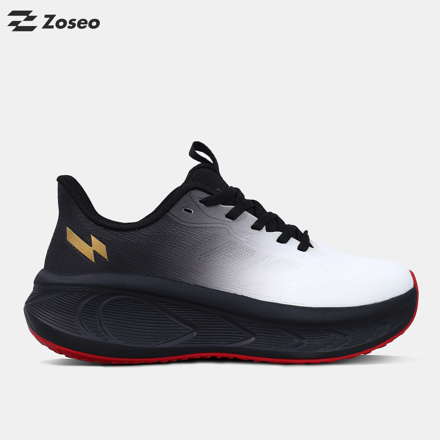 Giày chạy bộ Zoseo Airgo - Black White - Ảnh 5