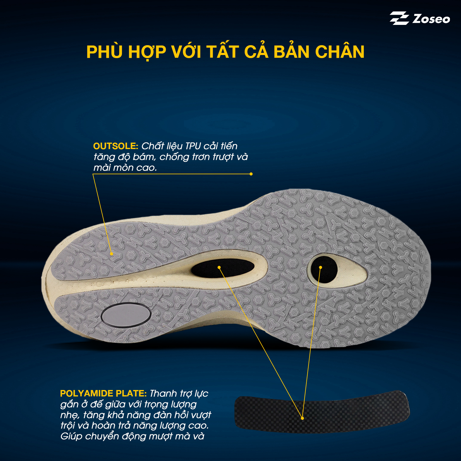 Giày chạy bộ Zoseo Jetboost - Grey - Ảnh 4
