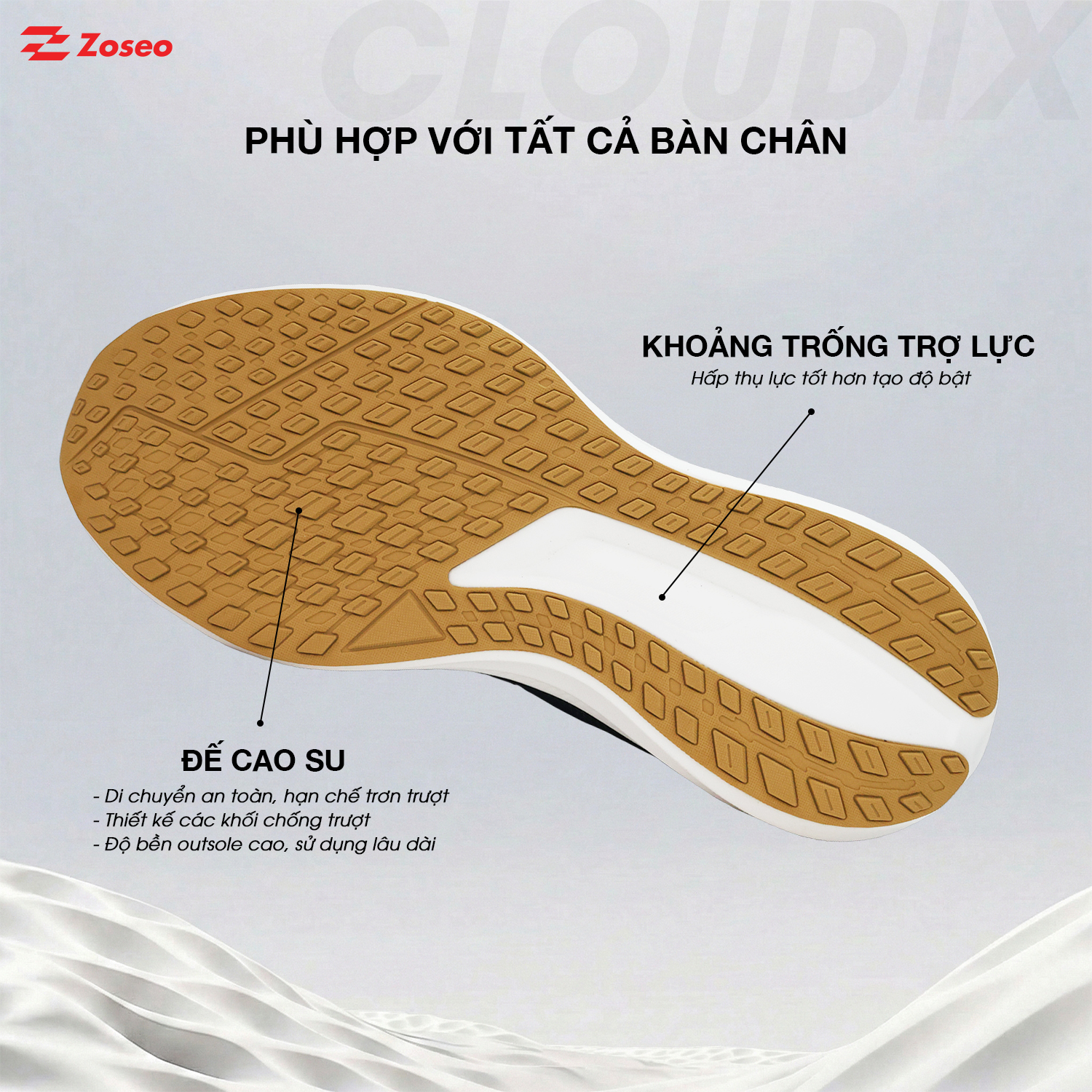 Giày chạy bộ Zoseo Cloudix - Navy - Ảnh 4