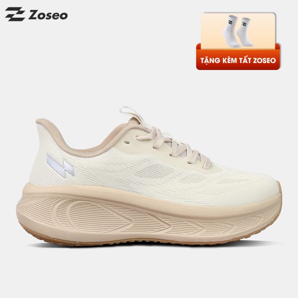 Giày chạy bộ Zoseo Airgo - White Cream