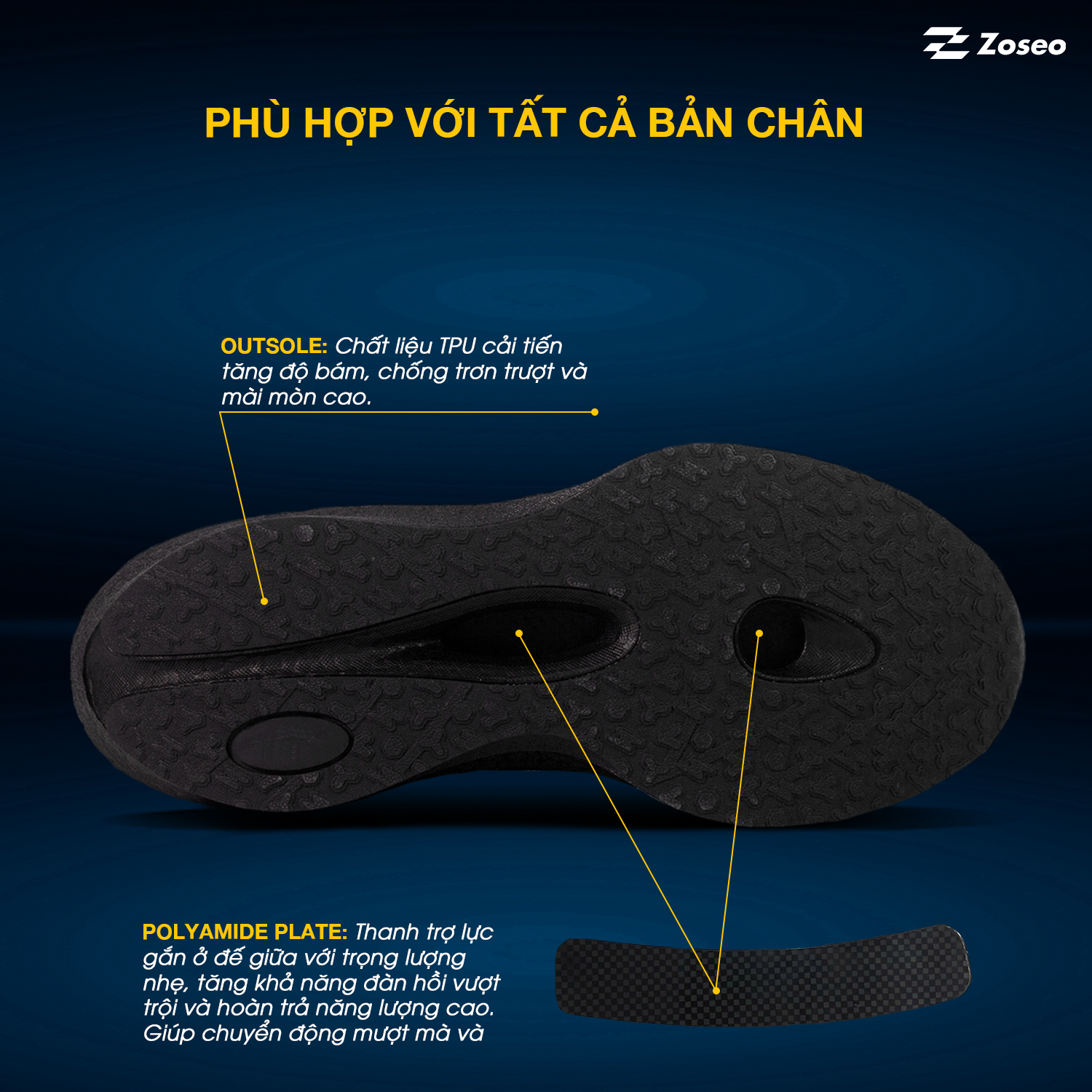 Giày chạy bộ Zoseo Jetboost - All Black - Ảnh 4