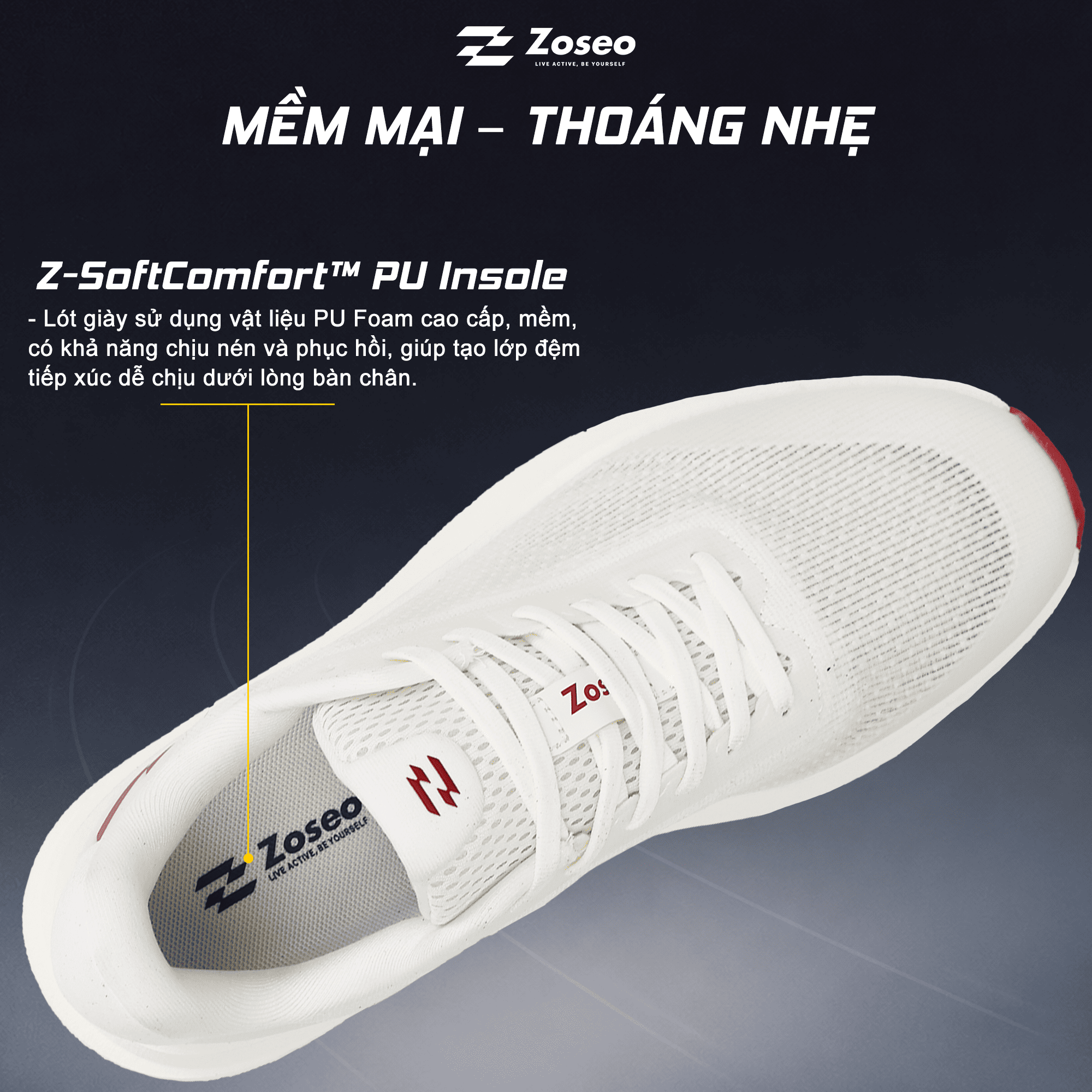 Giày Chạy Bộ Zoseo Pulse BS - Beige - Ảnh 4