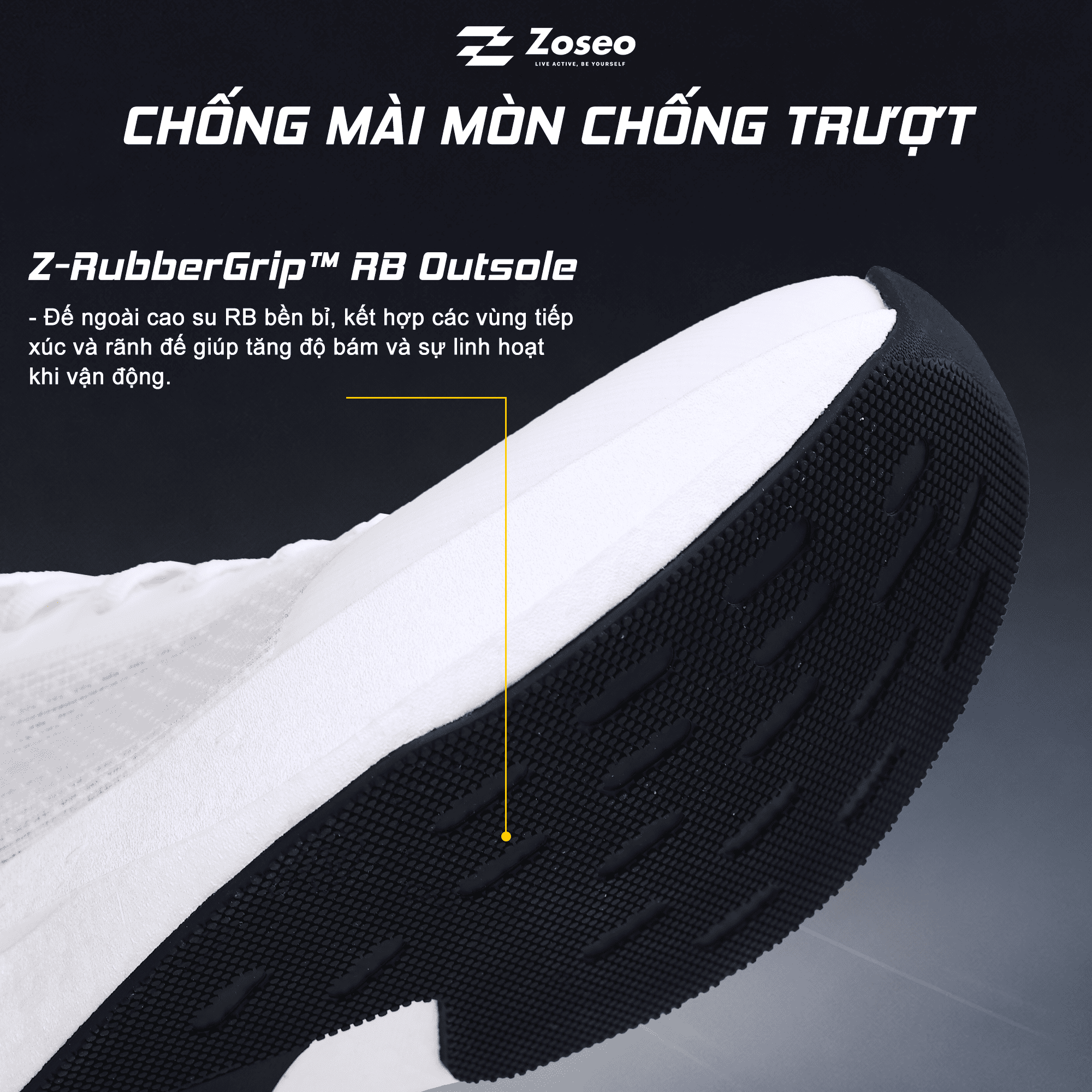 Giày Chạy Bộ Zoseo Pulse BS - White - Ảnh 5