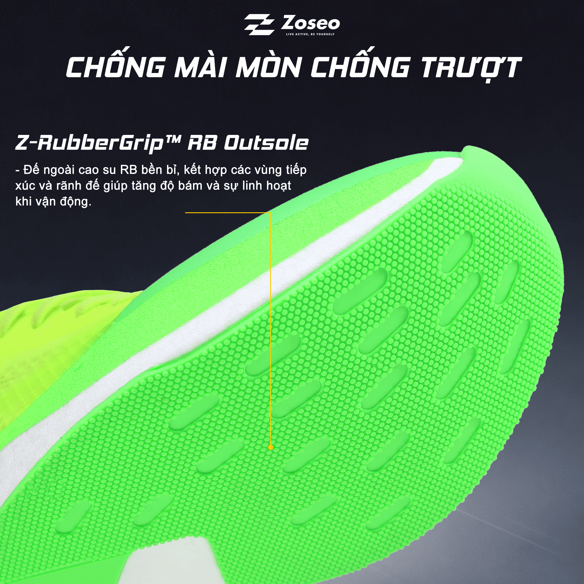 Giày Chạy Bộ Zoseo Pulse BS - Green - Ảnh 5