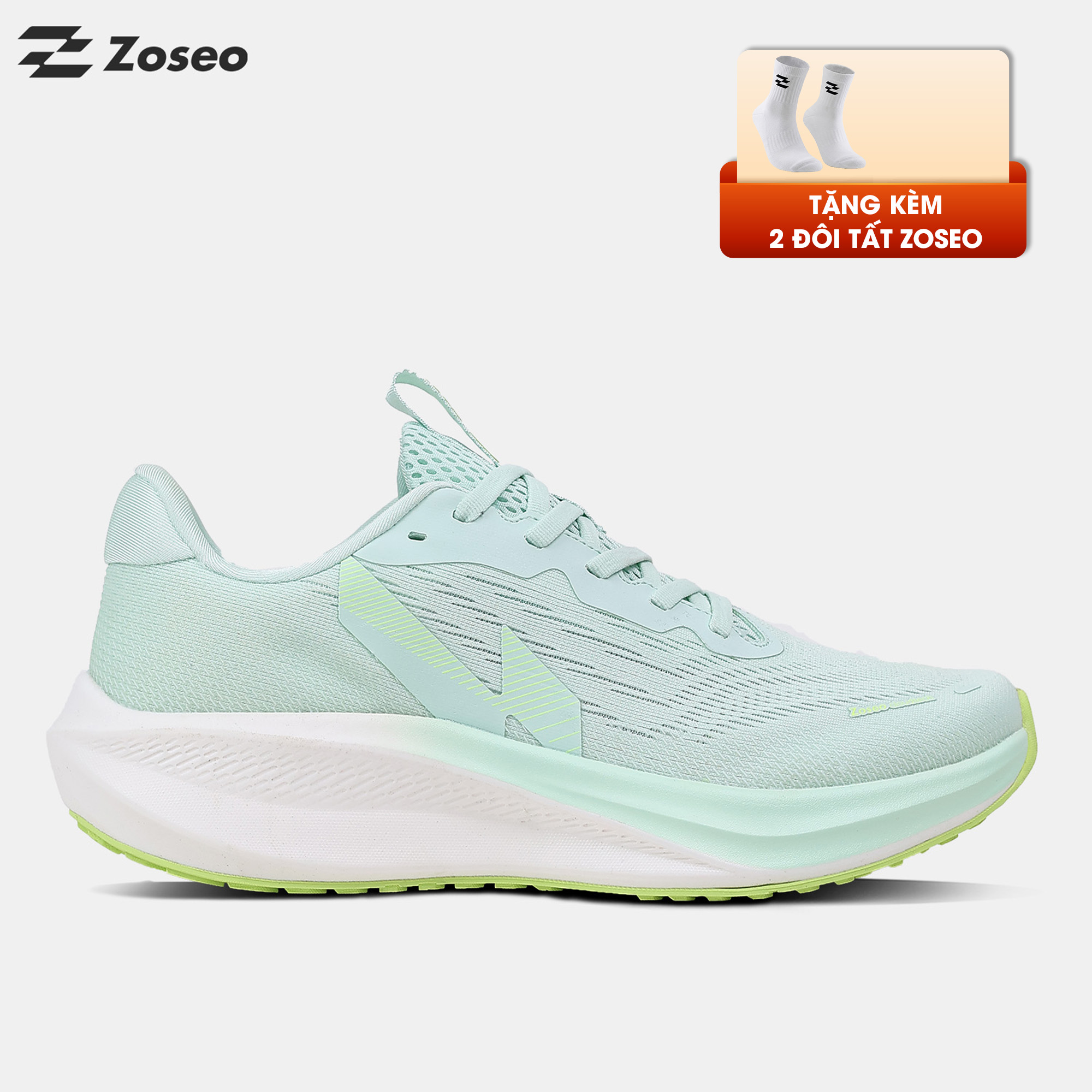 Giày chạy bộ Zoseo Cloudix - Off White Black