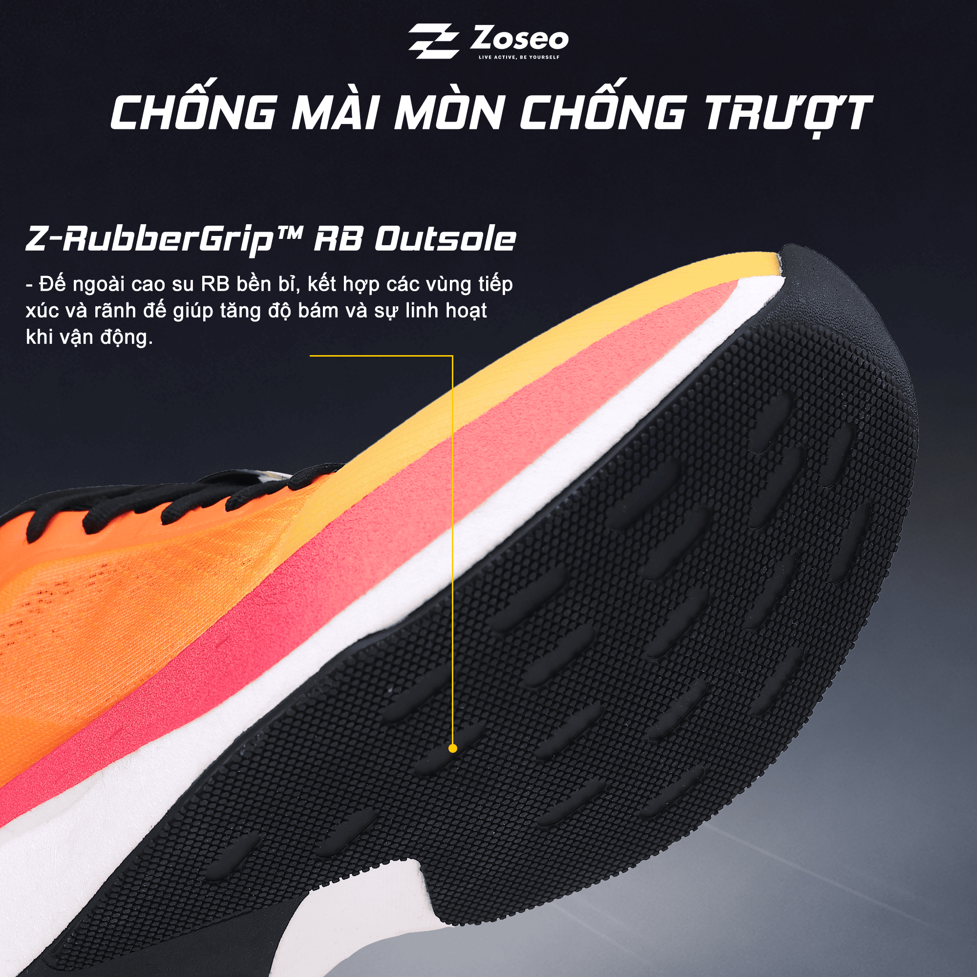Giày Chạy Bộ Zoseo Pulse BS - Orange - Ảnh 4