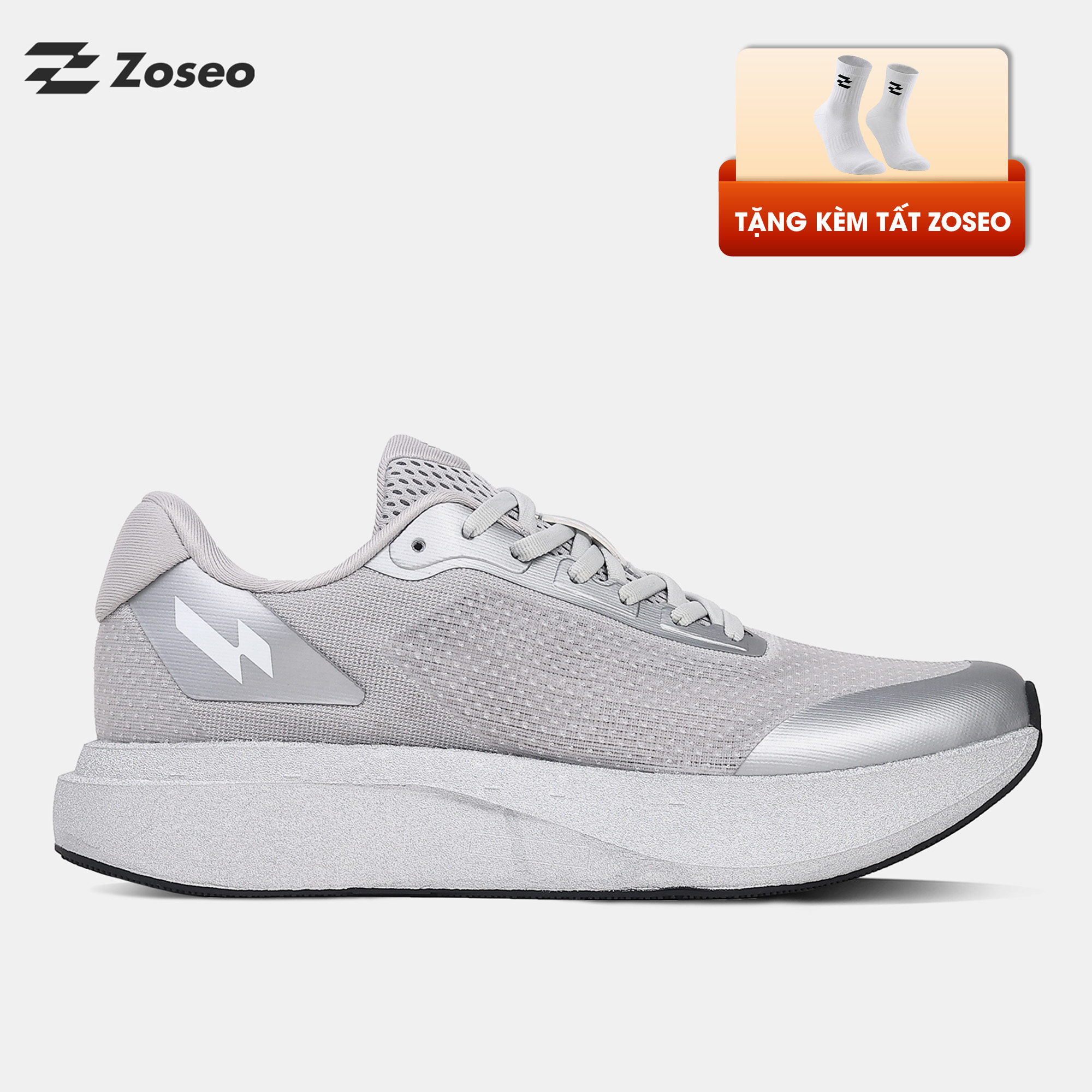 Giày Chạy Bộ Zoseo Pulse BS - Silver