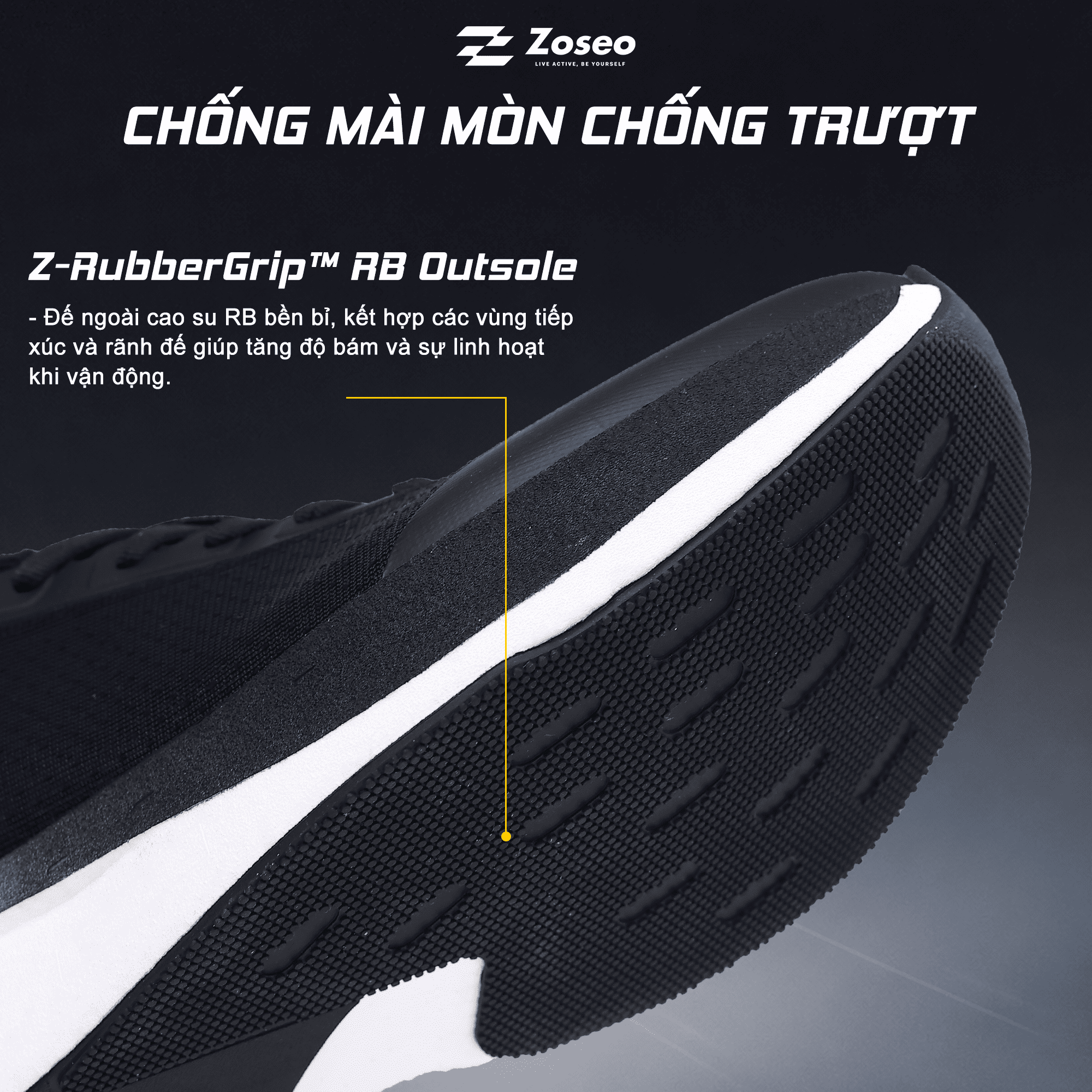 Giày Chạy Bộ Zoseo Pulse BS - Black - Ảnh 5